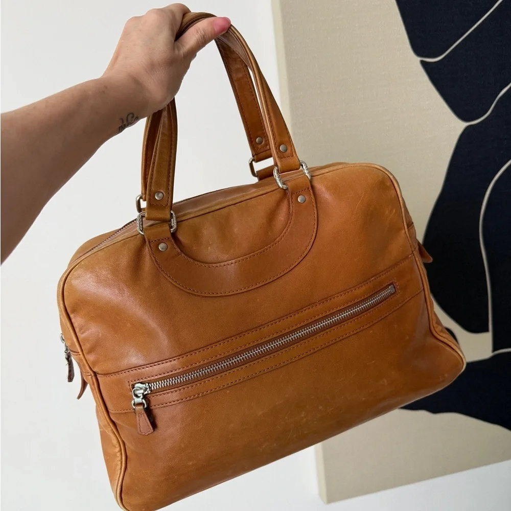 Leather Briefcase Bag in Brown